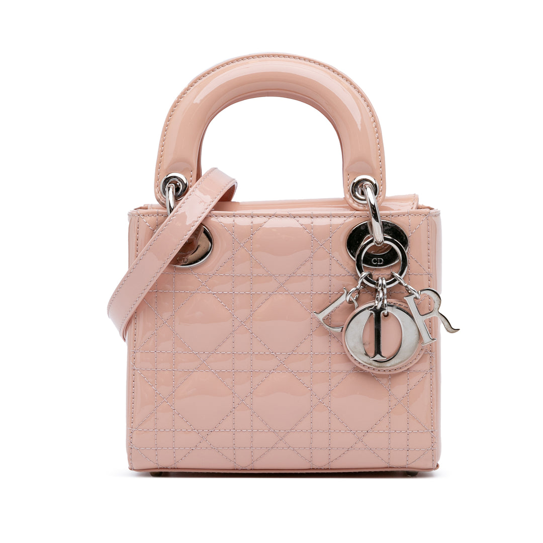 Mini Patent Cannage Lady Dior Pink - Gaby Paris