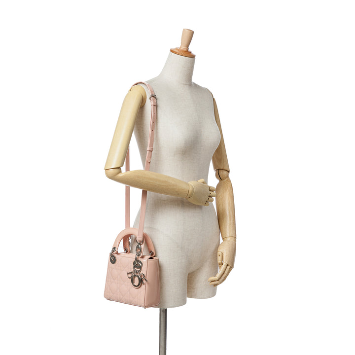 Mini Patent Cannage Lady Dior Pink - Gaby Paris