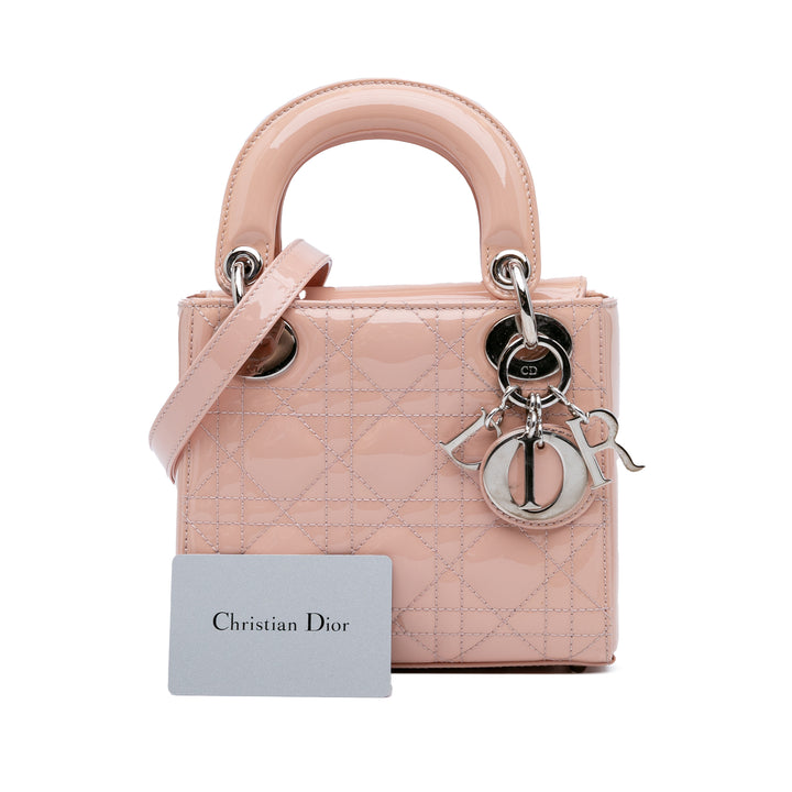 Mini Patent Cannage Lady Dior Pink - Gaby Paris