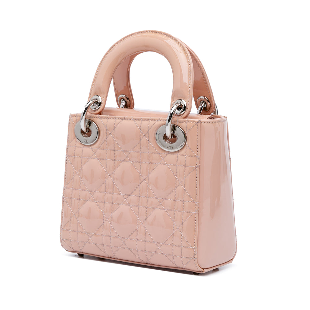 Mini Patent Cannage Lady Dior Pink - Gaby Paris