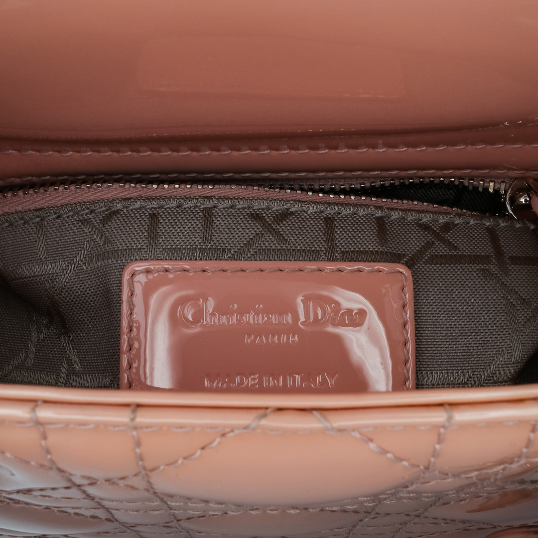 Mini Patent Cannage Lady Dior Pink - Gaby Paris