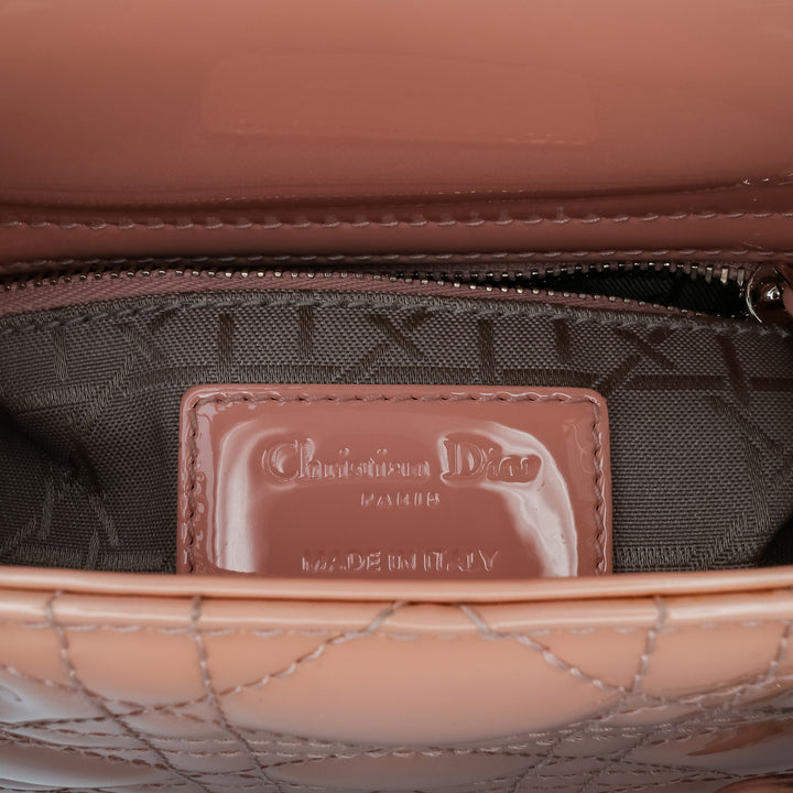 Mini Patent Cannage Lady Dior Pink - Gaby Paris