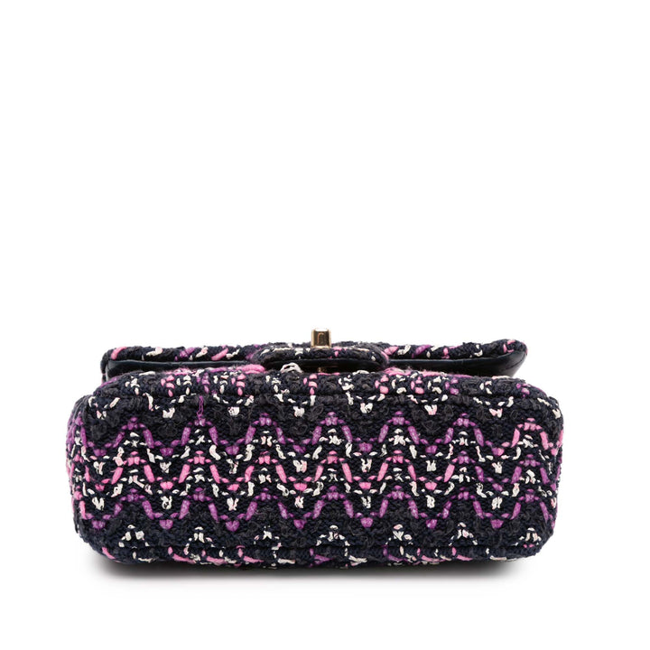 Chanel Mini Rectangular Classic Multicolor Cotton Stitched Simple rabat Noir
