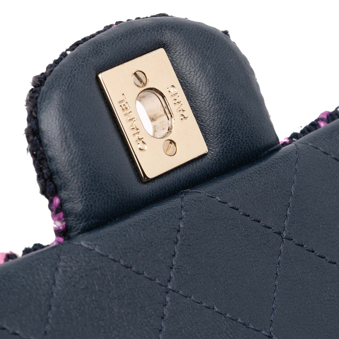 Chanel Mini Rectangular Classic Multicolor Cotton Stitched Simple rabat Noir