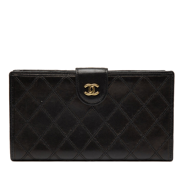 Chanel Matelassé Cuir d’agneau Long French Purse Portefeuille
