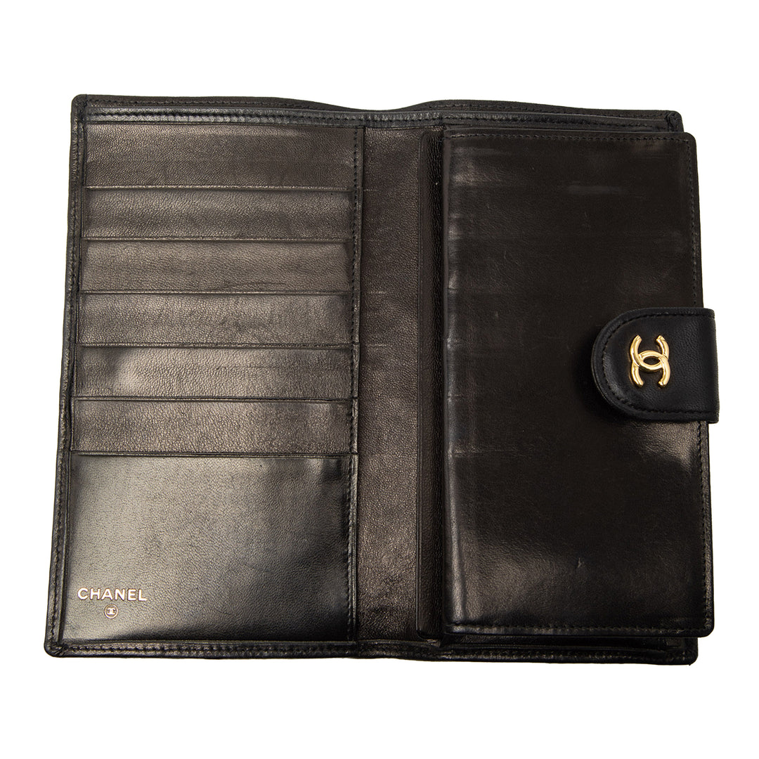 Chanel Matelassé Cuir d’agneau Long French Purse Portefeuille