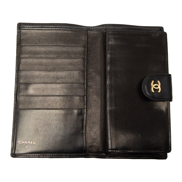 Chanel Matelassé Cuir d’agneau Long French Purse Portefeuille