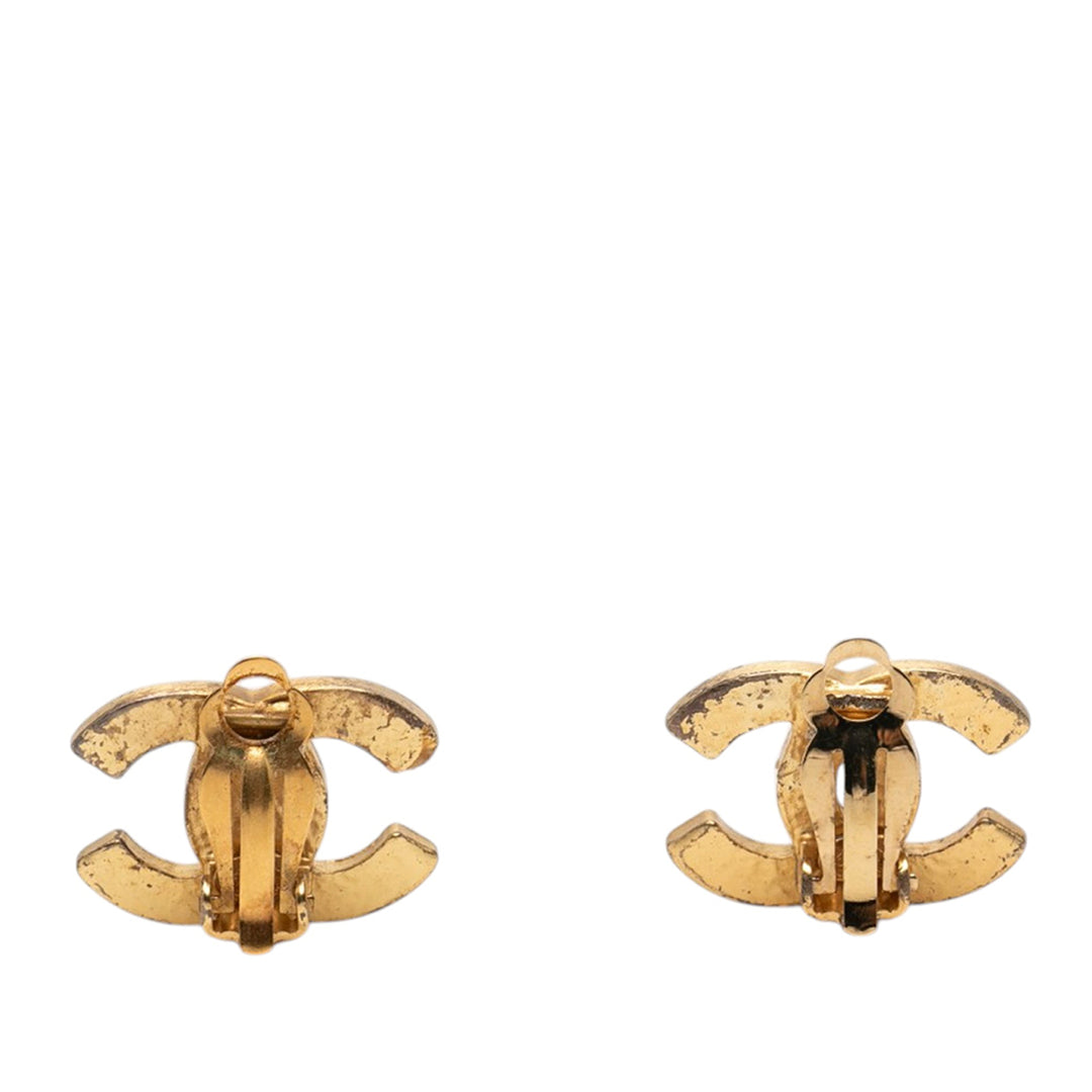 Chanel CC Émail et plaqué Clip On Boucles d’oreilles