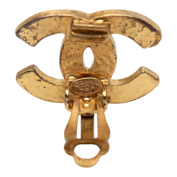 Chanel CC Émail et plaqué Clip On Boucles d’oreilles