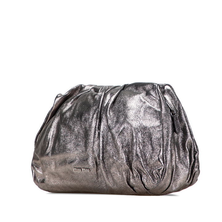 Metallic Nappa Clutch Silver - Gaby Paris
