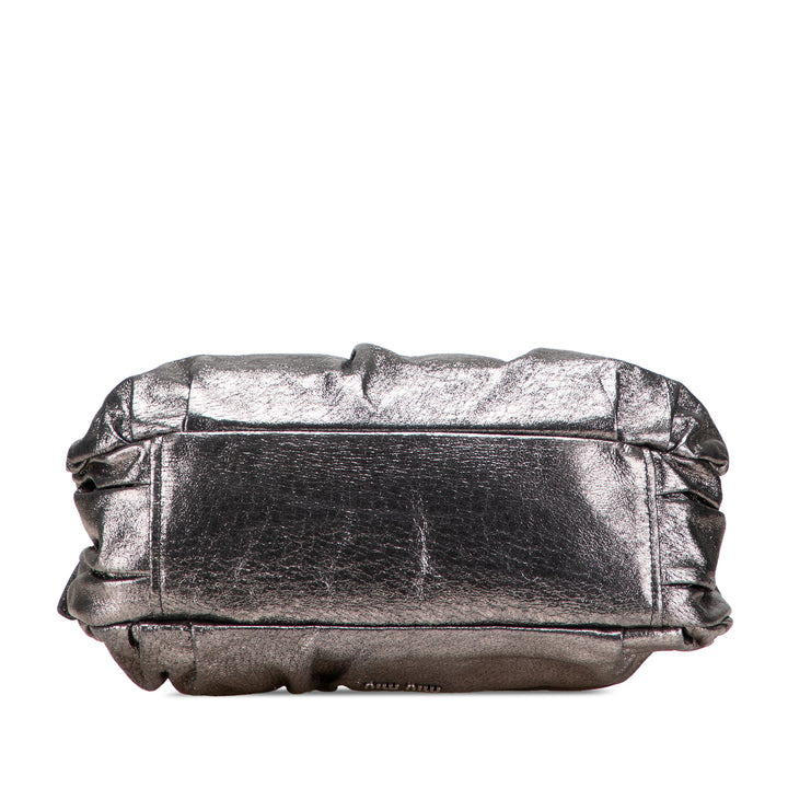 Metallic Nappa Clutch Silver - Gaby Paris