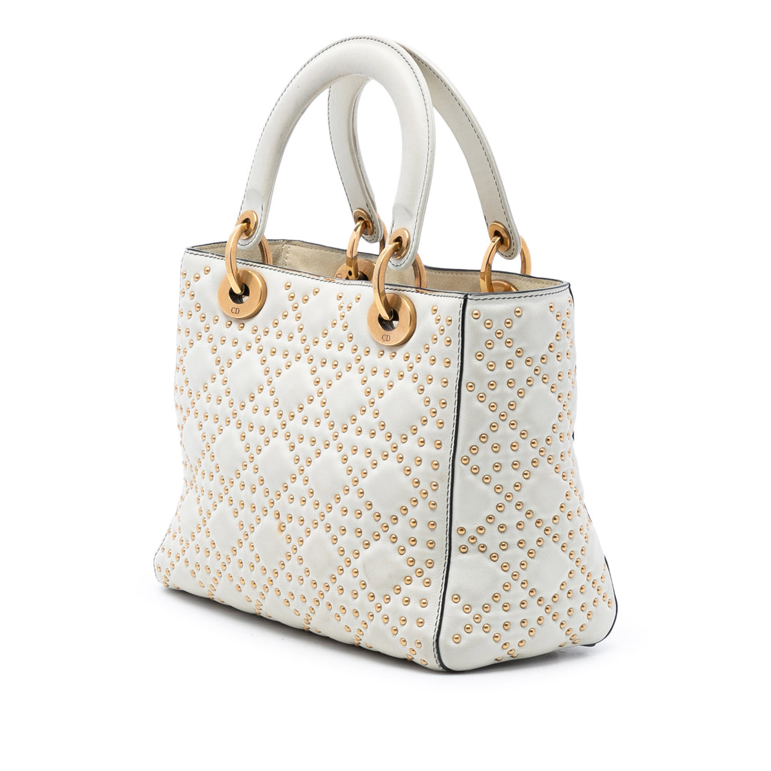 Dior Medium Cuir d’agneau Cannage clouté Supple Lady Dior