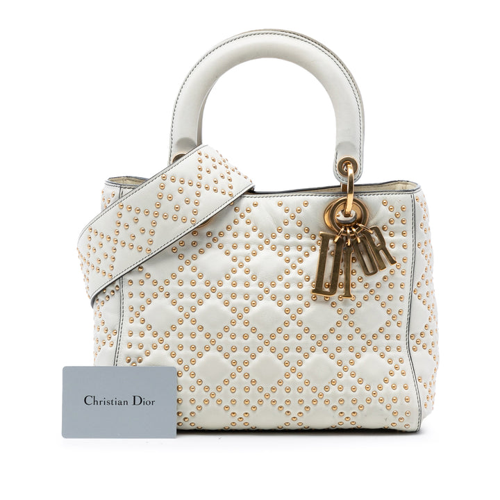 Dior Medium Cuir d’agneau Cannage clouté Supple Lady Dior