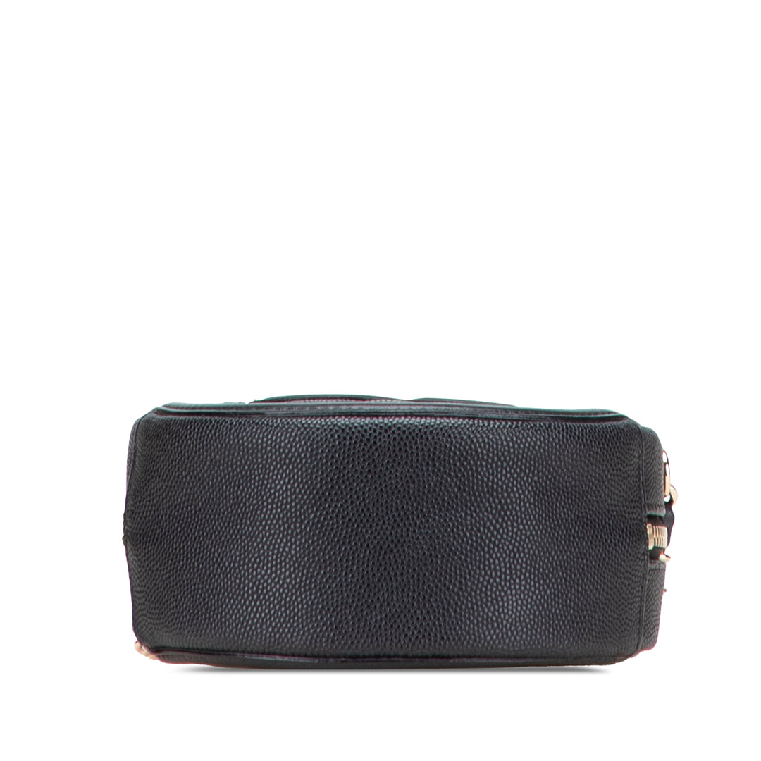 Caviar CC Filigree Round Clutch with Chain Black - Gaby Paris