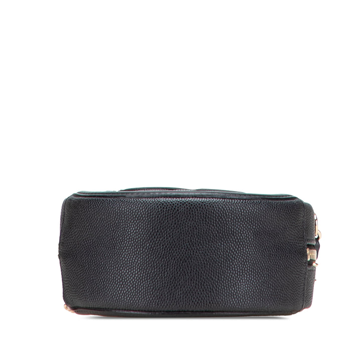 Caviar CC Filigree Round Clutch with Chain Black - Gaby Paris