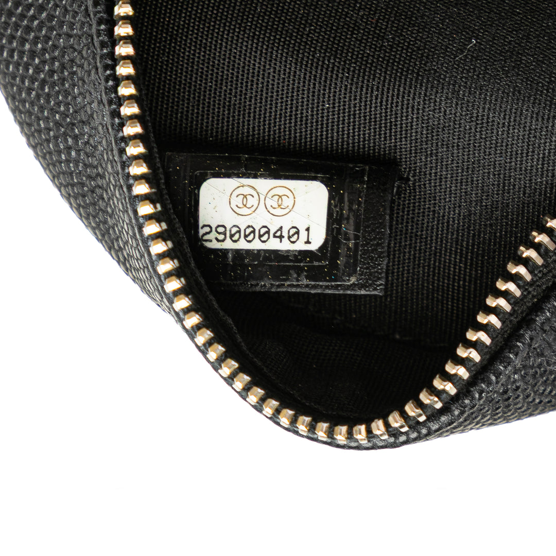 Caviar CC Filigree Round Clutch with Chain Black - Gaby Paris