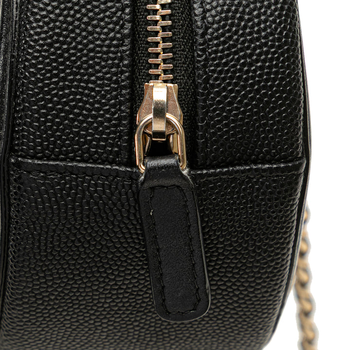 Caviar CC Filigree Round Clutch with Chain Black - Gaby Paris