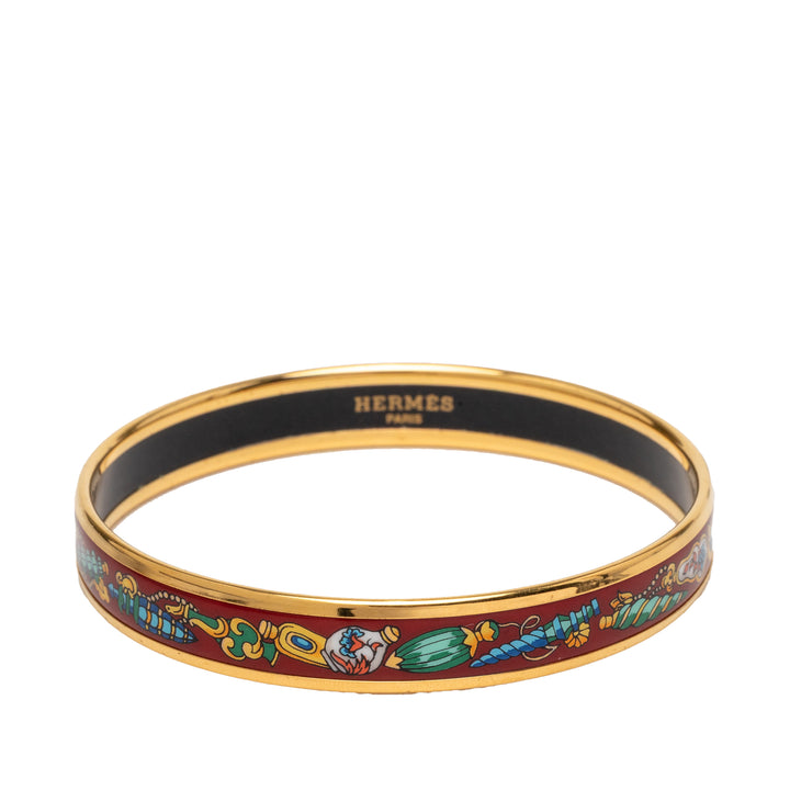 Hermès Narrow Qu Importe Le Falcon Émail Bangle 65
