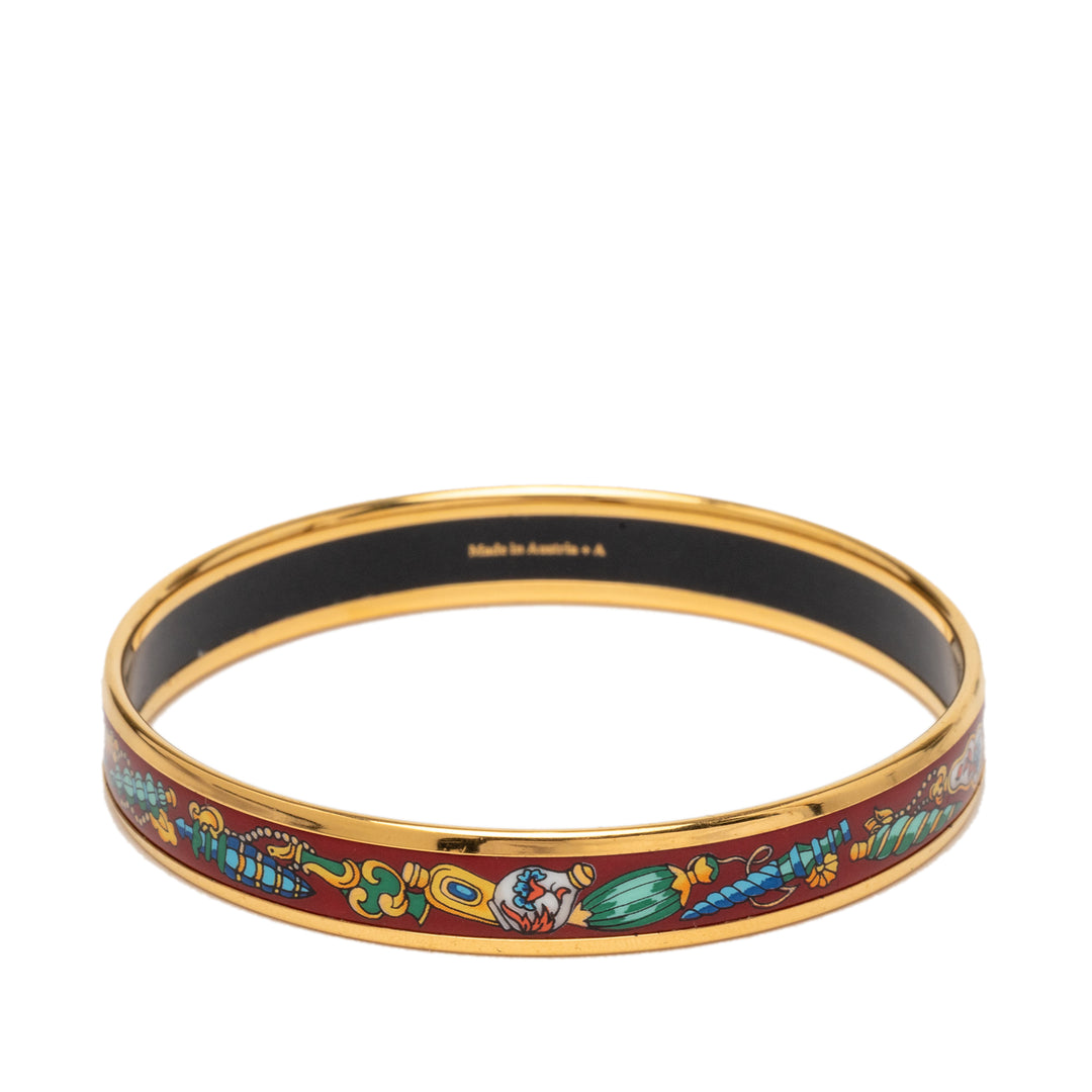 Hermès Narrow Qu Importe Le Falcon Émail Bangle 65