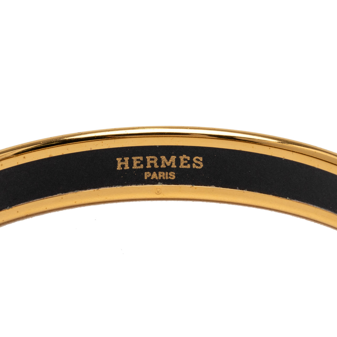Hermès Narrow Qu Importe Le Falcon Émail Bangle 65
