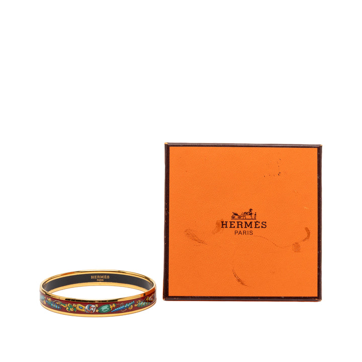 Hermès Narrow Qu Importe Le Falcon Émail Bangle 65