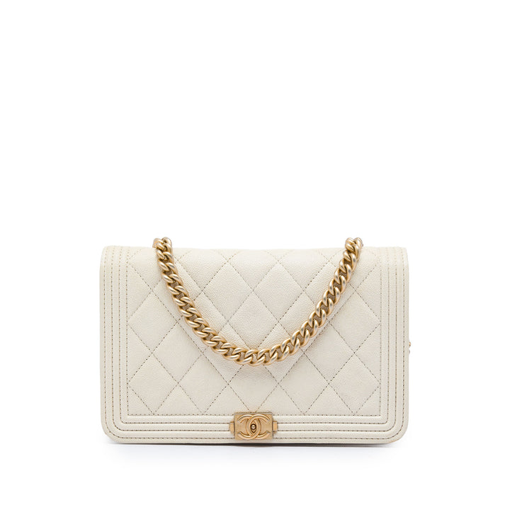 Chanel Matelassé Caviar Boy Wallet on Chain