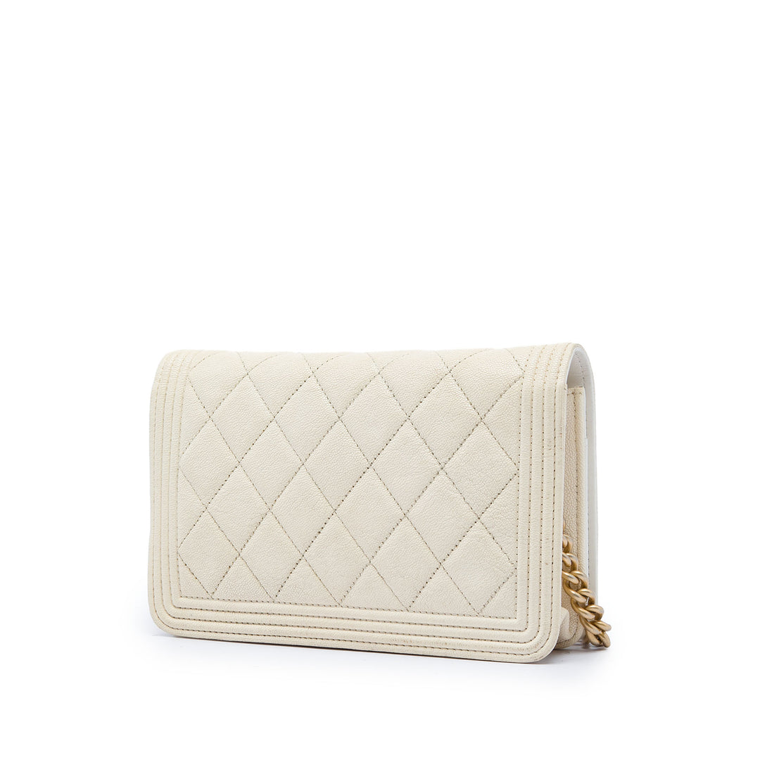 Chanel Matelassé Caviar Boy Wallet on Chain