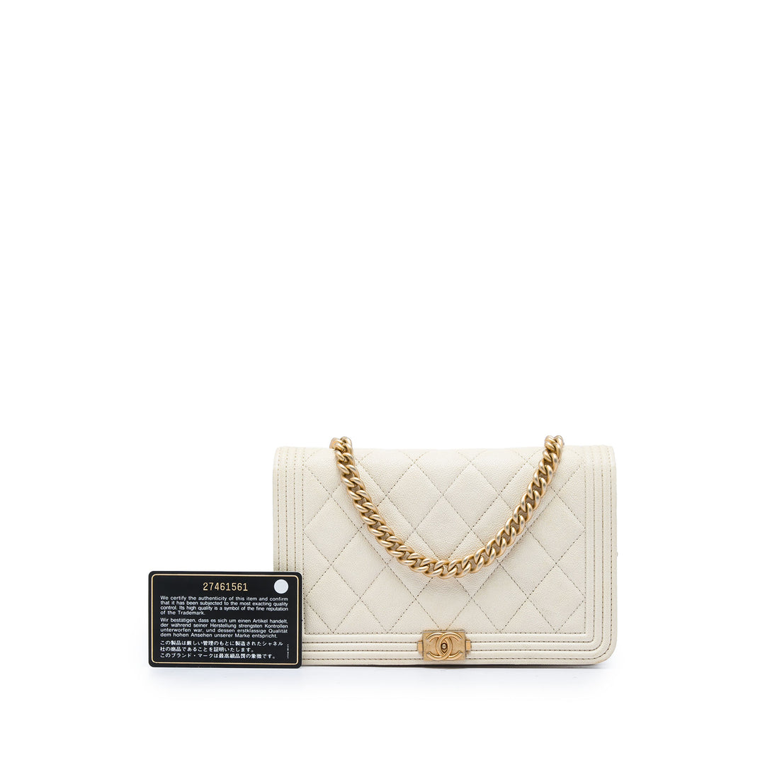 Chanel Matelassé Caviar Boy Wallet on Chain