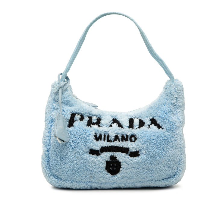 Prada Sac porté épaule Terry Re Edition 2000 Mini Bleu – vue principale – GABY PARIS