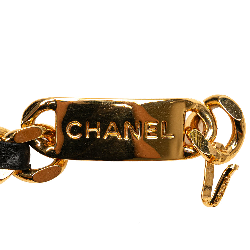 Chanel Gold Plated Medallion Leather Woven Chain Belt Gold - GABY PARIS