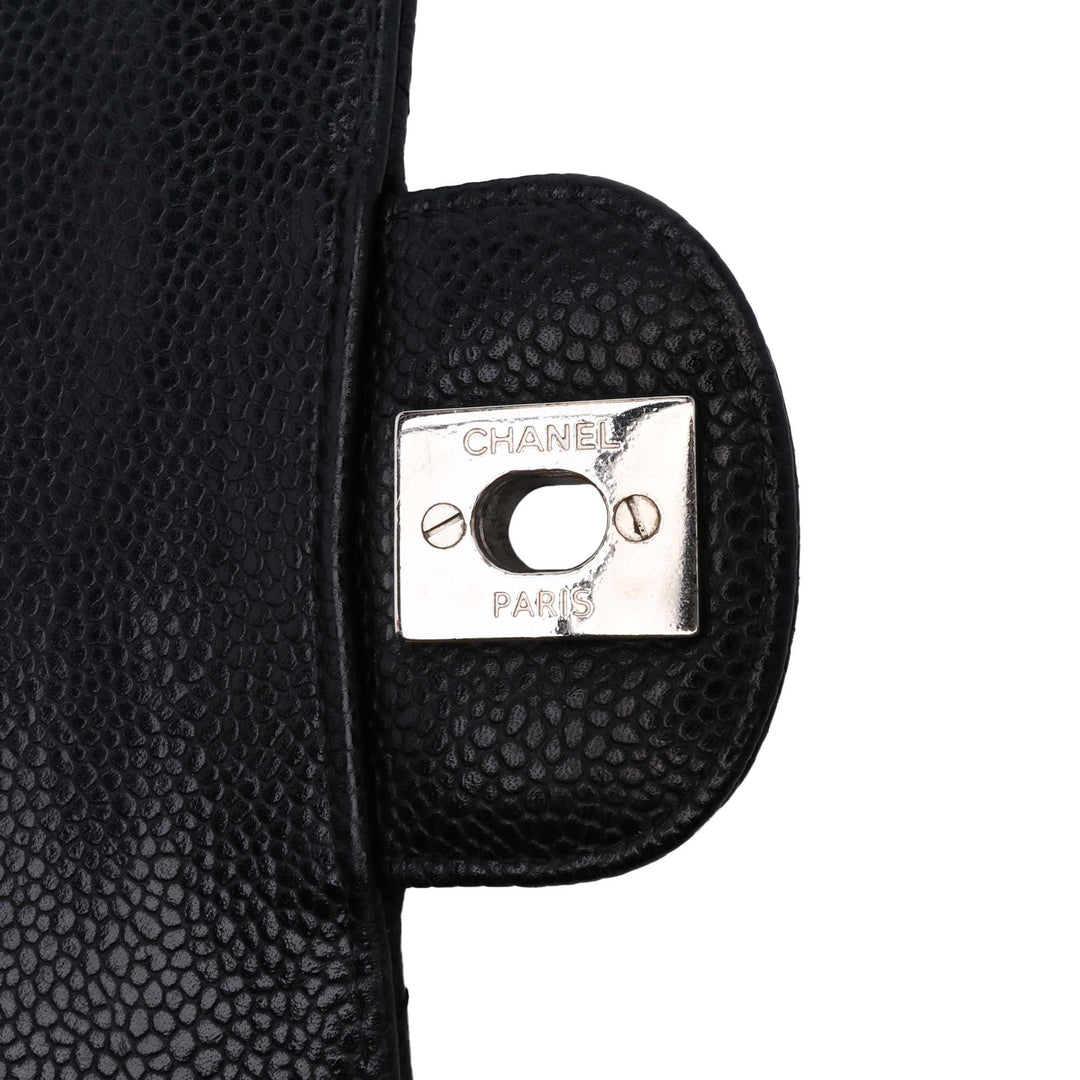Medium Classic Caviar Double Flap Black - Gaby Paris