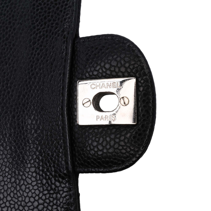 Medium Classic Caviar Double Flap Black - Gaby Paris