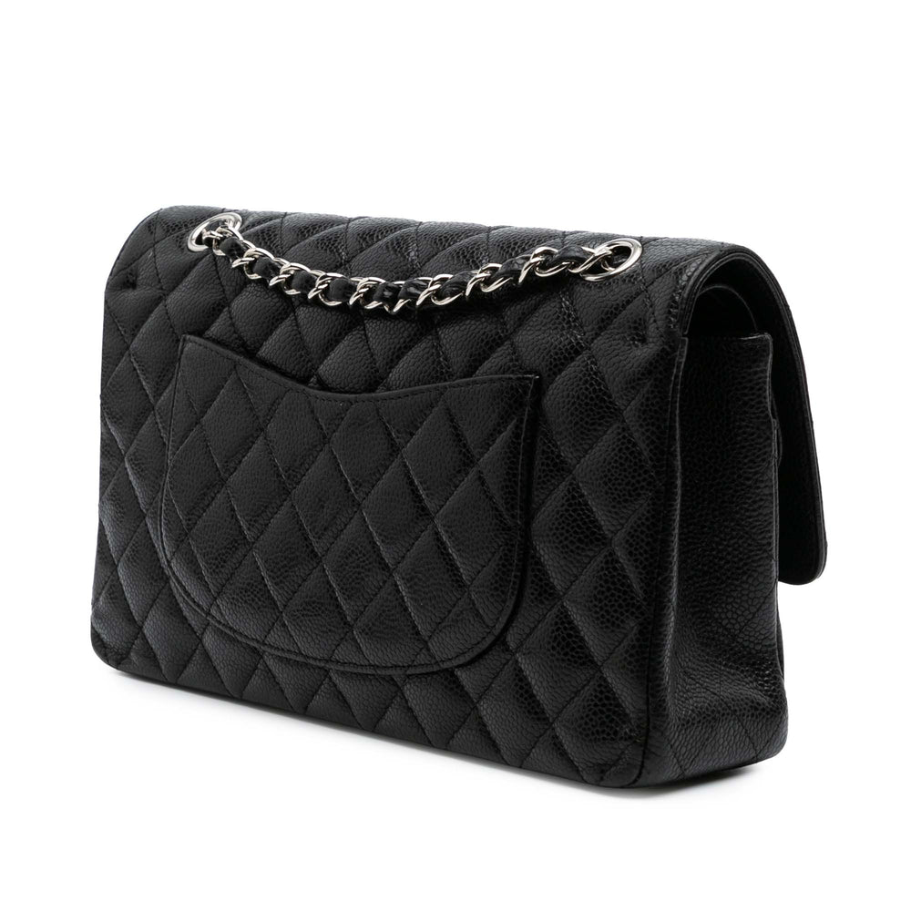 Medium Classic Caviar Double Flap Black - Gaby Paris