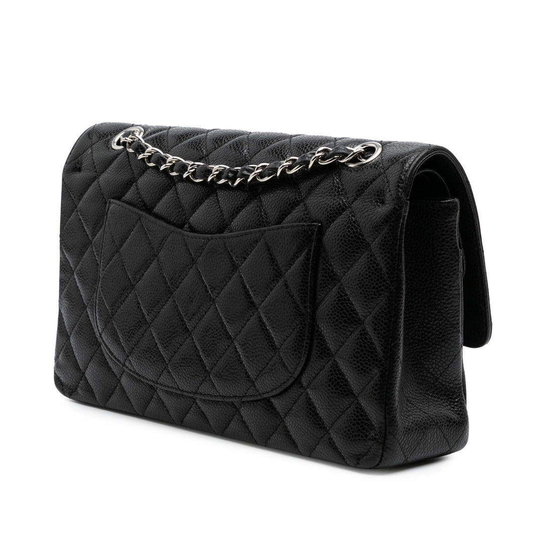 Medium Classic Caviar Double Flap Black - Gaby Paris