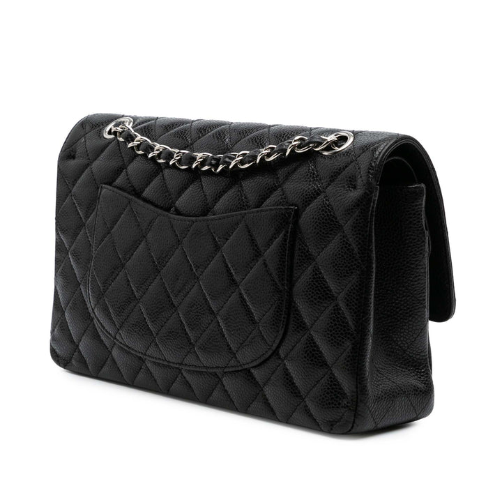 Medium Classic Caviar Double Flap Black - Gaby Paris