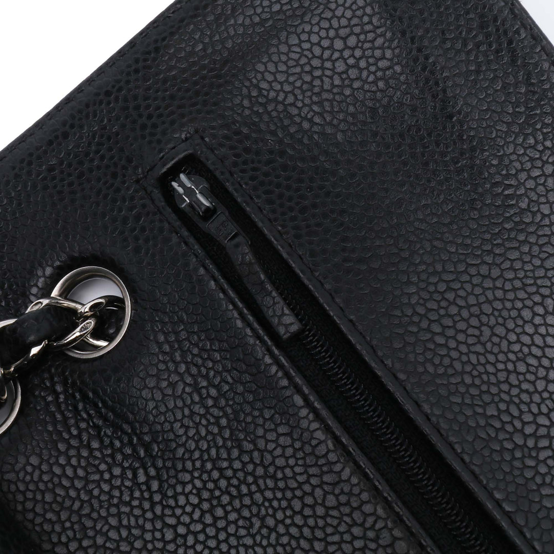 Medium Classic Caviar Double Flap Black - Gaby Paris