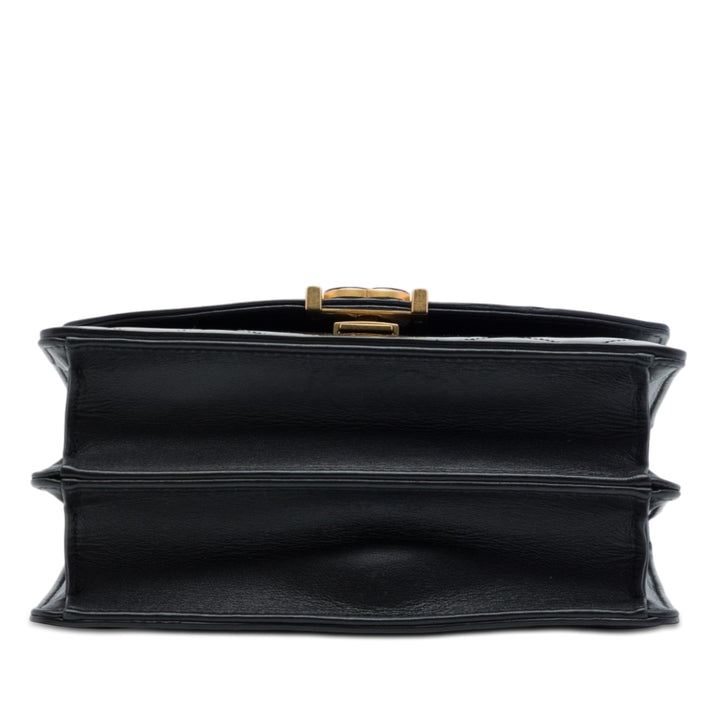 Chanel CC Matelassé Cuir verni Accordion Pushlock anse supérieure à rabat