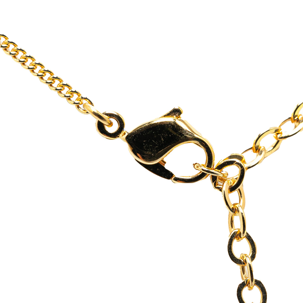 Gold Plated Crystal Pendant Necklace Gold - Gaby Paris