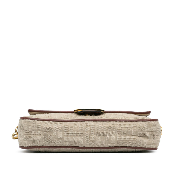 Zucca Embroidered Canvas Baguette Satchel Brown - Gaby Paris