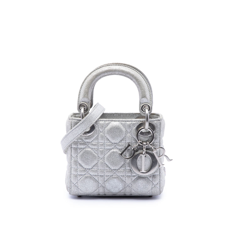 Dior Micro Metallic Cuir de veau Cannage Lady Dior