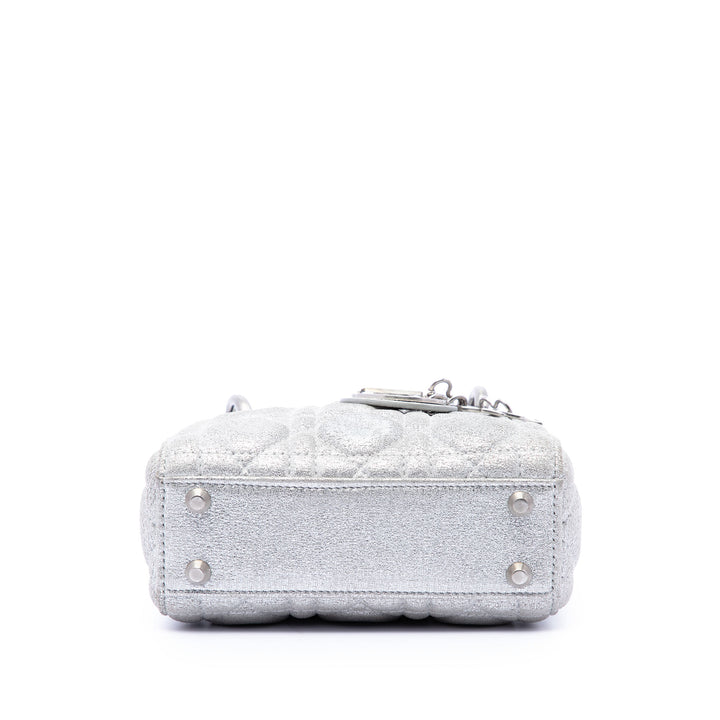 Dior Micro Metallic Cuir de veau Cannage Lady Dior