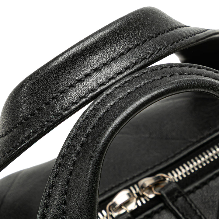 CC Chevron Quilted Lambskin Boston Black - Gaby Paris