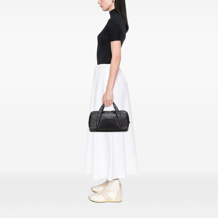 CC Chevron Quilted Lambskin Boston Black - Gaby Paris