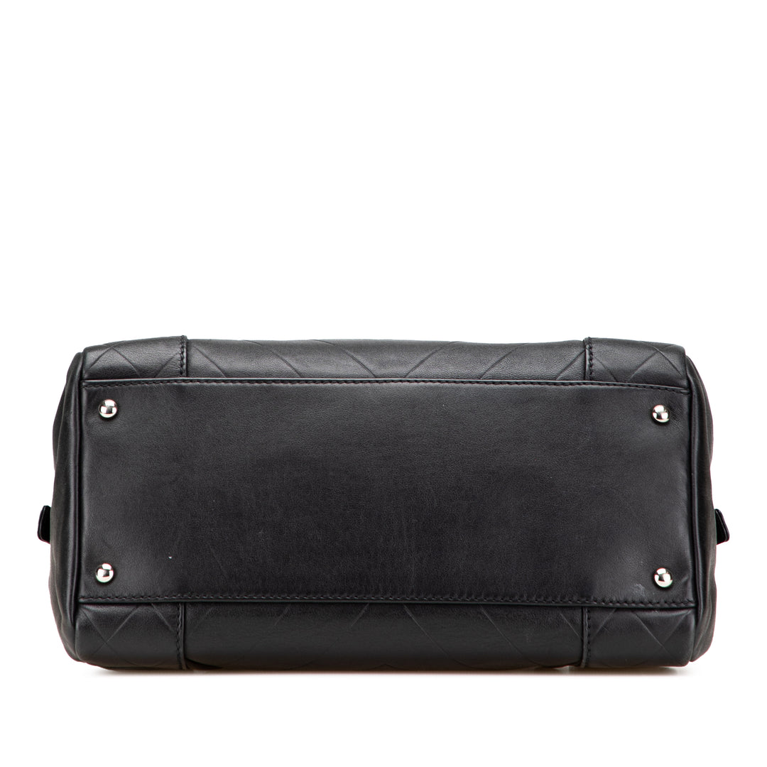 CC Chevron Quilted Lambskin Boston Black - Gaby Paris