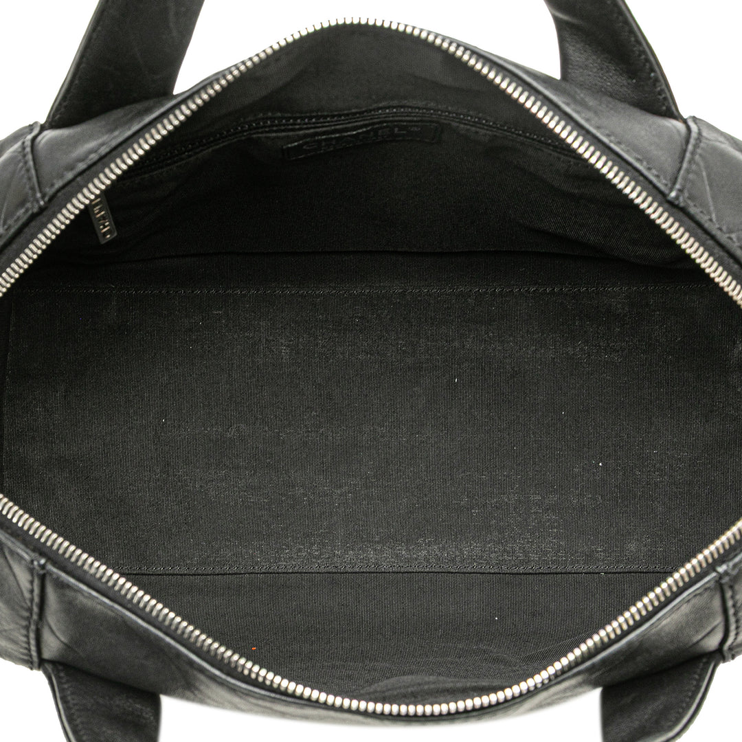 CC Chevron Quilted Lambskin Boston Black - Gaby Paris