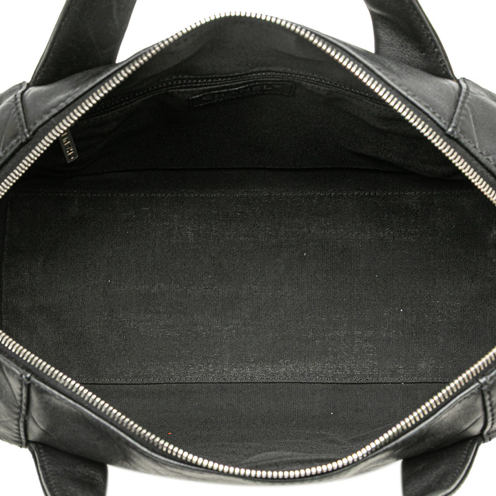 CC Chevron Quilted Lambskin Boston Black - Gaby Paris