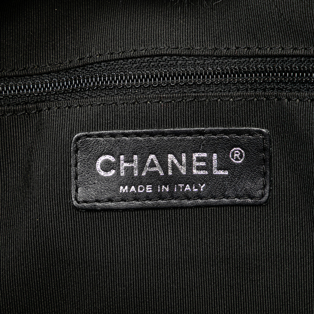 CC Chevron Quilted Lambskin Boston Black - Gaby Paris