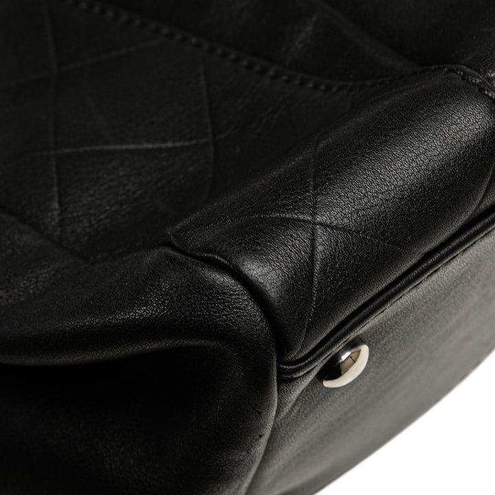 CC Chevron Quilted Lambskin Boston Black - Gaby Paris