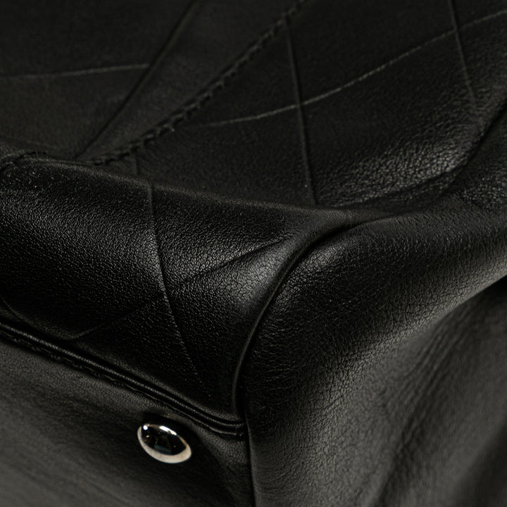 CC Chevron Quilted Lambskin Boston Black - Gaby Paris