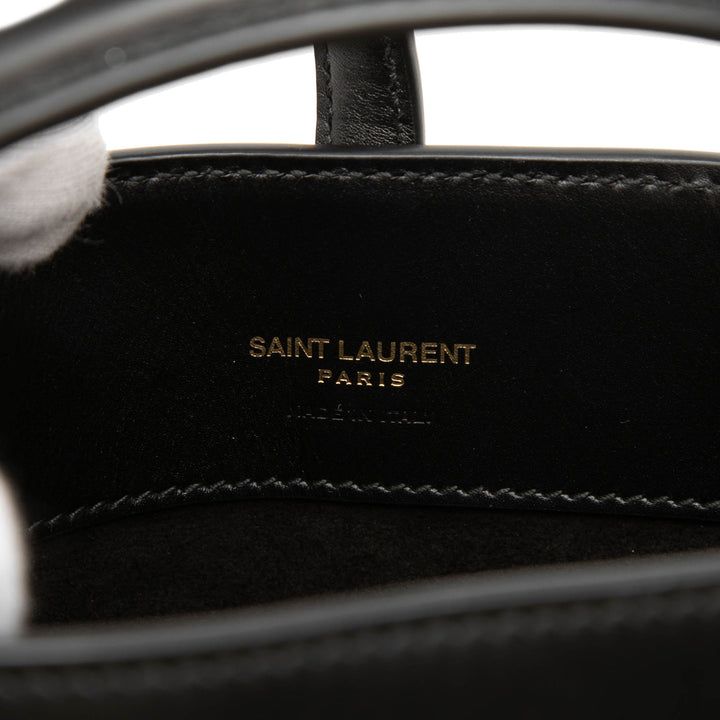 Saint Laurent Mini brillant Cuir de veau Le 37 Bucket Sac